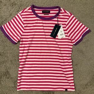 Piombo Striped Tee in Pink and Purple